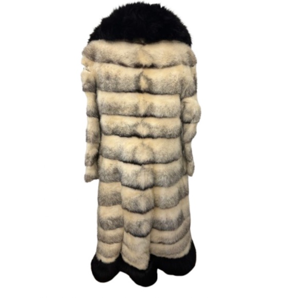 Vtg 60s 70s Damaged Cross Mink Fox Collar Hem Fur Coat S - Picture 7 of 15